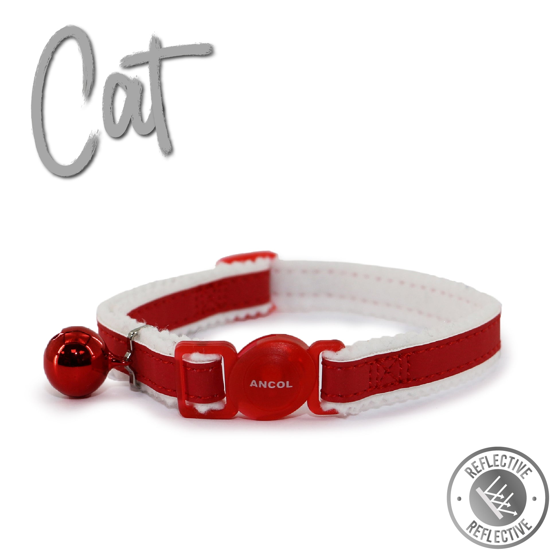 Reflective Safety Buckle Cat Collar Red - SuperBarket