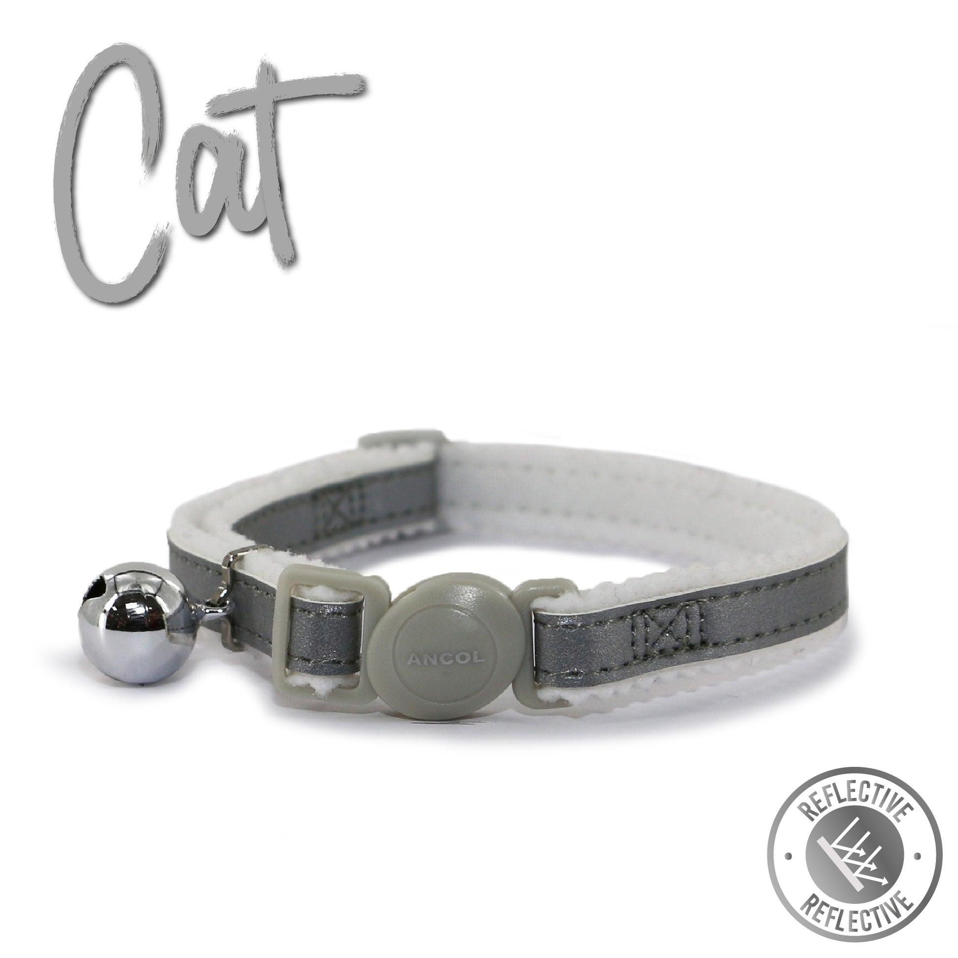 Reflective Safety Buckle Cat Collar Silver - SuperBarket