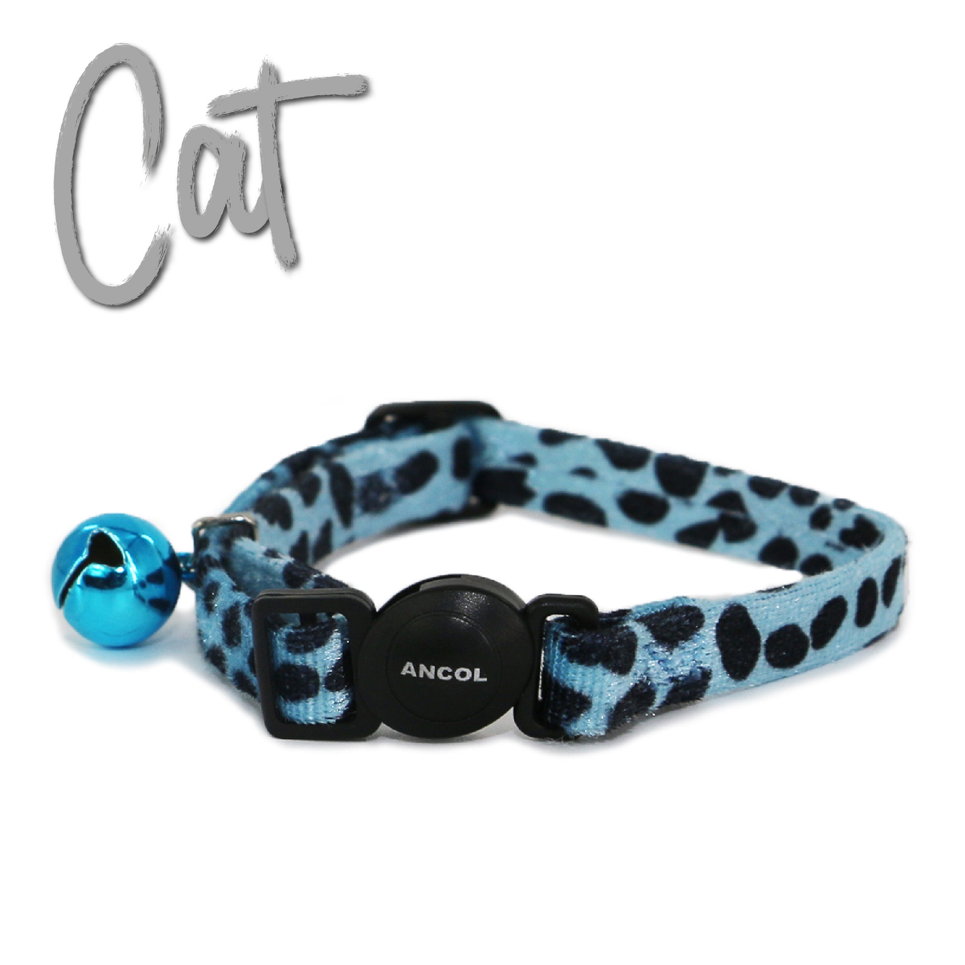 Velvet Leopard Print Cat Collar Turquoise - SuperBarket