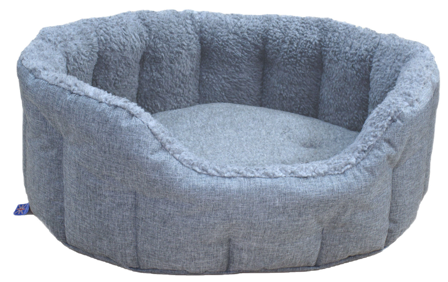 P&L Premium Oval Drop Fronted Bolster Style Heavy Duty Fleece Lined Softee Bed