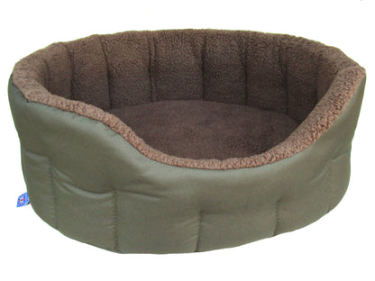 P&L Premium Oval Drop Fronted Bolster Style Heavy Duty Fleece Lined Softee Bed