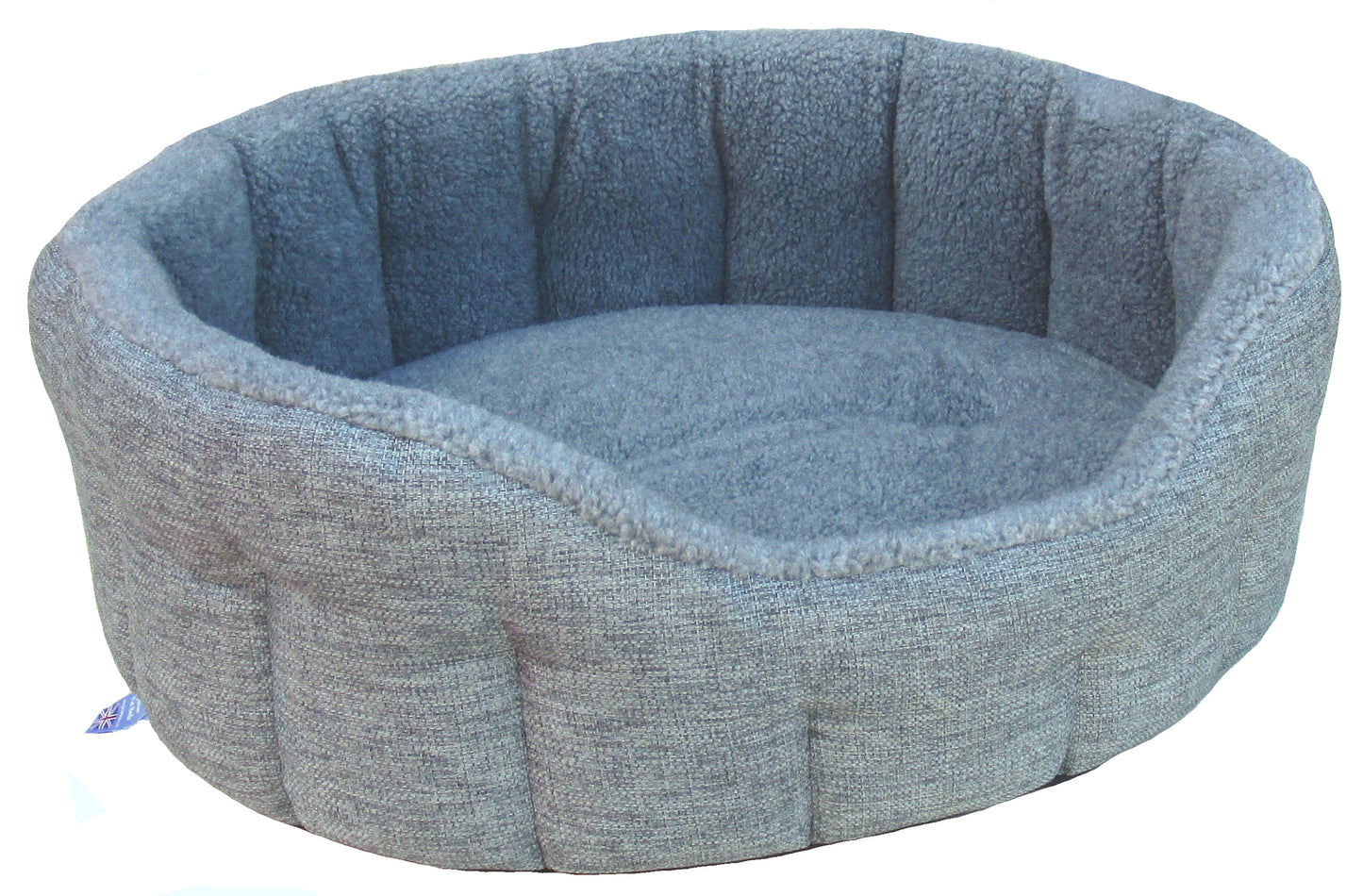 P&L Premium Oval Drop Fronted Bolster Style Heavy Duty Fleece Lined Softee Bed