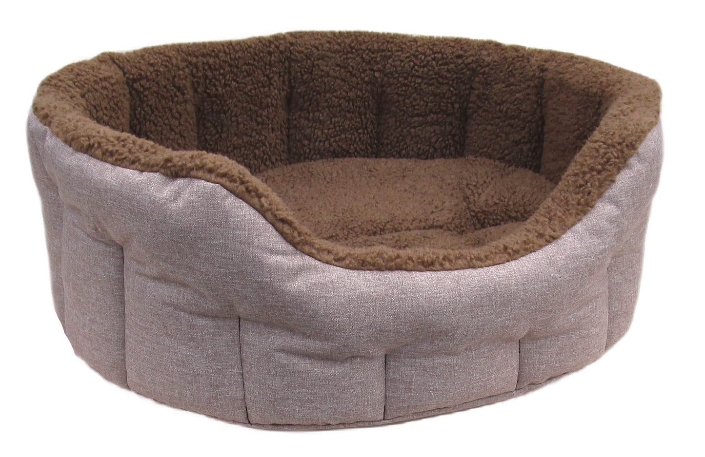 P&L Premium Oval Drop Fronted Bolster Style Heavy Duty Fleece Lined Softee Bed