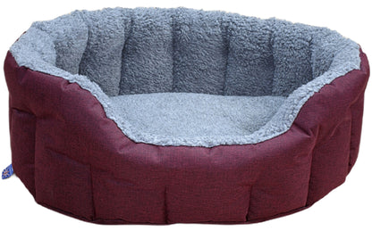 P&L Premium Oval Drop Fronted Bolster Style Heavy Duty Fleece Lined Softee Bed